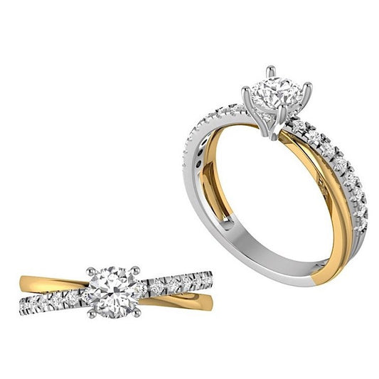 Bague de Fiançaille Roy 70PTS RD-208-2T70