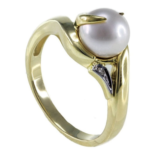Ring Pearl 10 Kt Diam Roger Roy 224239