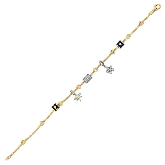 Bracelet 14 Kt Roger Roy B415-BLK034