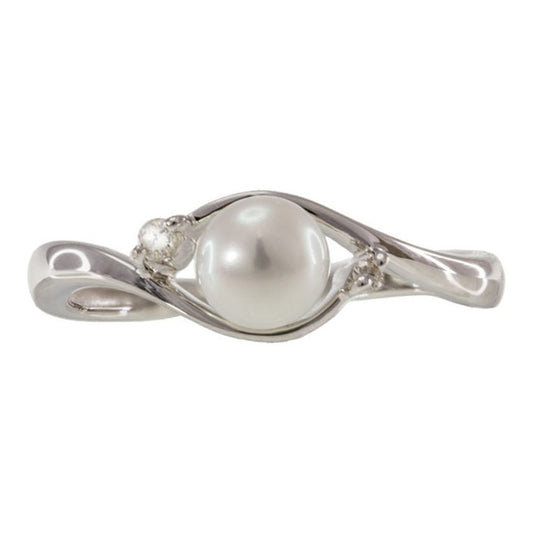 Ring Pearl 10 Kt Diam Roger Roy 224060