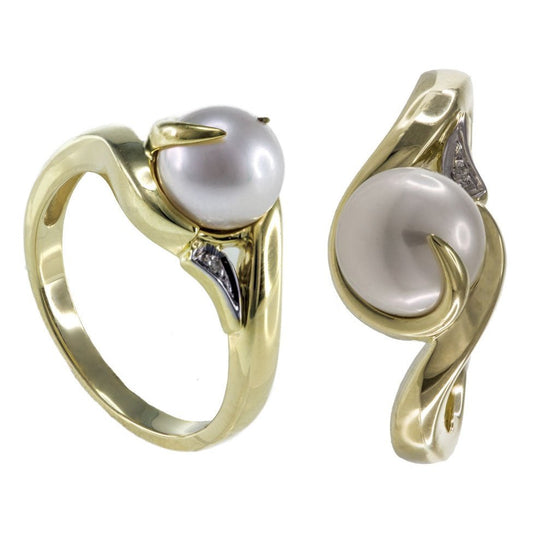 Ring Pearl 10 Kt Diam Roger Roy 224239