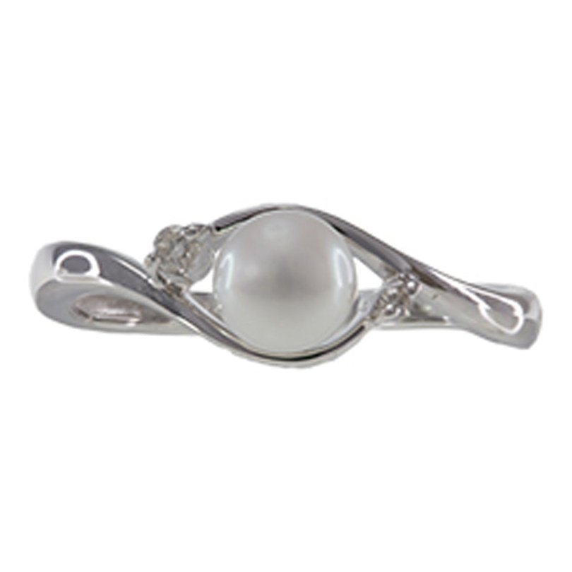Ring Pearl 10 Kt Diam Roger Roy 224060