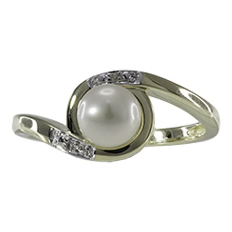 Ring Pearl 10 Kt Diam Roger Roy 226038