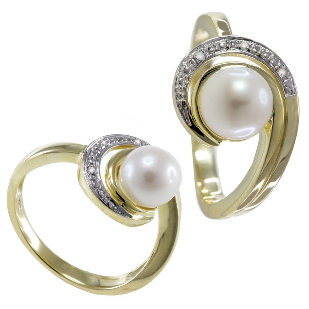Ring Pearl 10 Kt Diam Roger Roy 225604