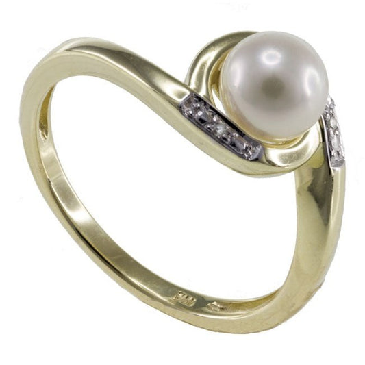 Ring Pearl 10 Kt Diam Roger Roy 226038