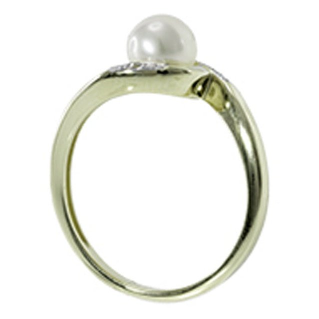 Ring Pearl 10 Kt Diam Roger Roy 226038