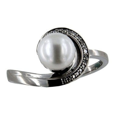 Ring Pearl 10 Kt Diam Roger Roy 225604