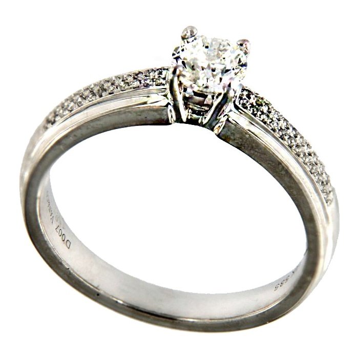 Bague de Fiançaille Roy 60PTS R210687WS60